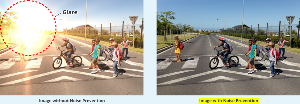Image without Noise Prevention Image with Noise Prevention